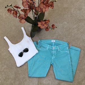 Hudson Womens Blue/Green Low Rise Skinny Pants